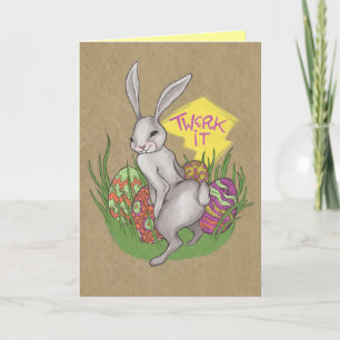 Cartes Pour Fêtes Annuelles Bunny Twerk Pâques
