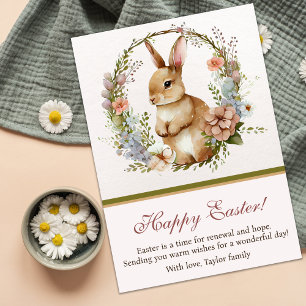 Cartes Pour Fêtes Annuelles Bunny vintage de germes floraux Joyeux Pâques