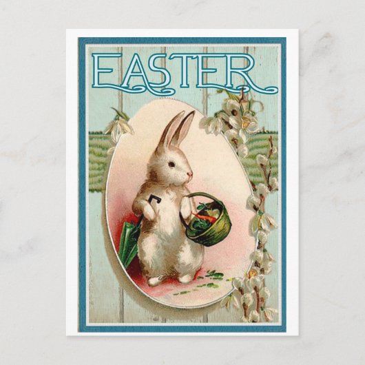 Cartes Pour Fêtes Annuelles Bunny vintage de Pâques (Devant)