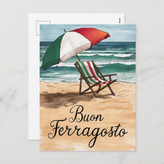 Cartes Pour Fêtes Annuelles Buon ferragosto italien fête (Devant / Derrière)