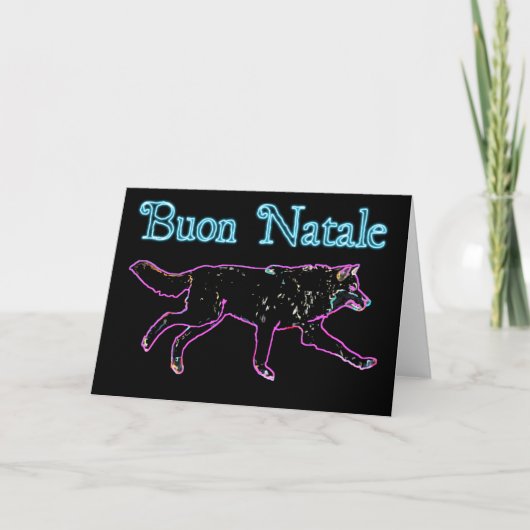 Cartes Pour Fêtes Annuelles Buon Natale - Loup électrique (Devant)