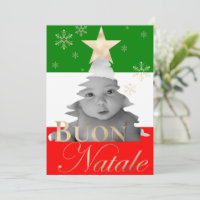 Buon Natale Photo personnalisée Arbre de Noël ital