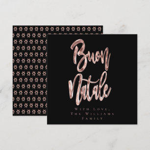 Cartes Pour Fêtes Annuelles Buon Natale Rose Gold Script Noël italien