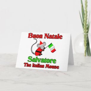 Cartes Pour Fêtes Annuelles Buon Natale Salvatore La Souris Italienne