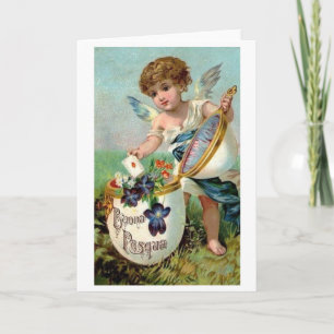 Cartes Pour Fêtes Annuelles Buona Pasqua! Victorian Italian Easter Card