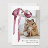 Cartes Pour Fêtes Annuelles Burgundy Bow Photo (Devant)