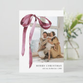 Cartes Pour Fêtes Annuelles Burgundy Bow Photo (Debout devant)