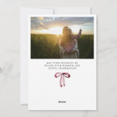 Cartes Pour Fêtes Annuelles Burgundy Bow Photo (Dos)