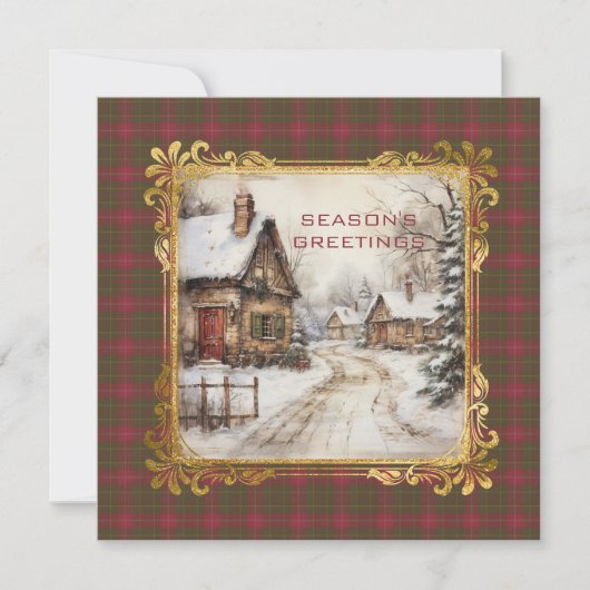Cartes Pour Fêtes Annuelles Burnett Weathered Scottish Tartan Christmas (Devant)