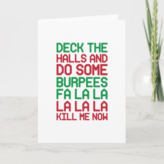 Cartes Pour Fêtes Annuelles Burpees de Noël (Devant)
