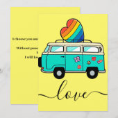 Cartes Pour Fêtes Annuelles bus de l'amour (Devant / Derrière)