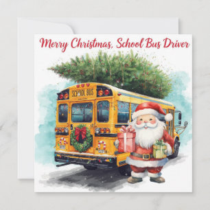Cartes Pour Fêtes Annuelles Bus Scolaire Noël pour Conducteur