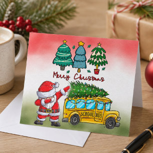Cartes Pour Fêtes Annuelles Bus Scolaire Noël pour Conducteur