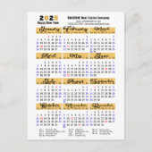 Cartes Pour Fêtes Annuelles Business 2025 Calendrier moderne noir Script simpl (Devant)