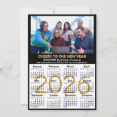 Cartes Pour Fêtes Annuelles Business 2026 Calendrier Parties scintillant moder (Devant)
