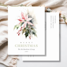 Business Christmas Berry Poinsettia Logo d'entrepr