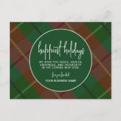 Cartes Pour Fêtes Annuelles Business Christmas Circle vert plaid - le plus heu (Devant)