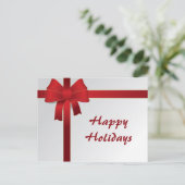 Cartes Pour Fêtes Annuelles Business Christmas Red Bows (Debout devant)