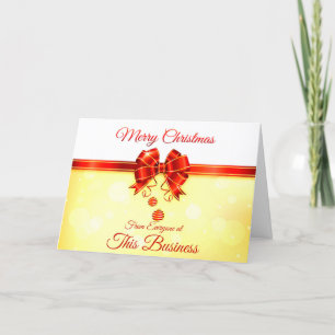 Cartes Pour Fêtes Annuelles Business Joyeux Noël Rouge Ruban Salutation