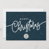Cartes Pour Fêtes Annuelles Business Joyeux Noël Script Entreprise Logo Neige (Devant)