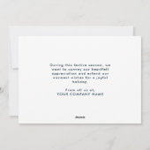 Cartes Pour Fêtes Annuelles Business Joyeux Noël Script Entreprise Logo Neige (Dos)