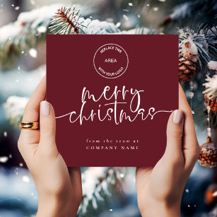 Cartes Pour Fêtes Annuelles Business Logo Bourgogne Joyeux Carré de Noël