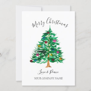 Cartes Pour Fêtes Annuelles Business Logo Entreprise Aquarelle Joyeux Noël