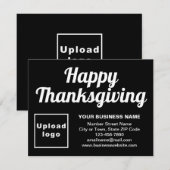 Cartes Pour Fêtes Annuelles Business Thanksgiving Small Black Flat (Devant / Derrière)