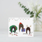 Cartes Pour Fêtes Annuelles Butt A Boston Terrier Christmas (Debout devant)