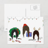 Cartes Pour Fêtes Annuelles Butt A Boston Terrier Christmas (Devant / Derrière)