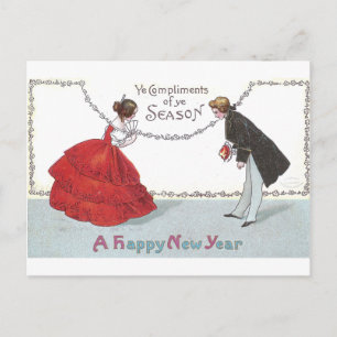 Cartes Pour Fêtes Annuelles Bwing Ball Goers en Robe