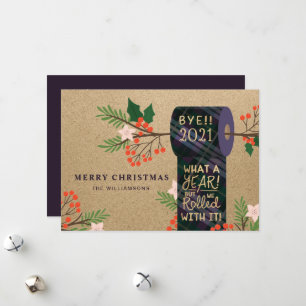 Cartes Pour Fêtes Annuelles Bye 2020 Nous Avons Roulé Avec Il Plaid Toilet Pap