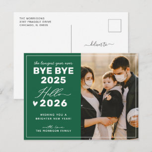 Cartes Pour Fêtes Annuelles Bye Bye 2024 Hello 2025 photo minimaliste moderne