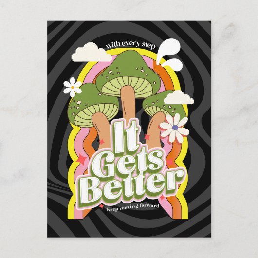 Cartes Pour Fêtes Annuelles Ça devient mieux | Sensations Super Good Vibes & R (Devant)