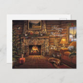 Cartes Pour Fêtes Annuelles Cabane de Noël (Devant / Derrière)