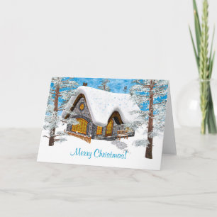 Cartes Pour Fêtes Annuelles Cabane d'hiver