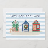Cartes Pour Fêtes Annuelles Cabanes de plage Vœux chaleureux de la côte Vacanc (Devant)