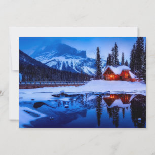 Cartes Pour Fêtes Annuelles Cabine canadien neige, Sunset canadien