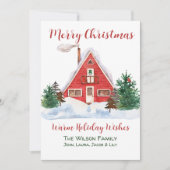 Cartes Pour Fêtes Annuelles Cabine confortable Red Cardinal Green Pine Gnome p (Devant)