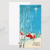 Cartes Pour Fêtes Annuelles Cabine de Noël Vintage (Devant / Derrière)