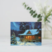 Cartes Pour Fêtes Annuelles Cabine d'hiver Noël (Debout devant)