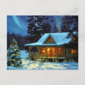 Cartes Pour Fêtes Annuelles Cabine d'hiver Noël (Devant)