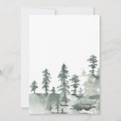 Cartes Pour Fêtes Annuelles Cabine Rustique Aquarelle Vert de Forêt Personnali (Dos)
