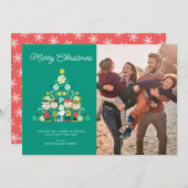 Cartes Pour Fêtes Annuelles cacahuètes | Arbre de Noël de menthe poivrée (Devant / Derrière)