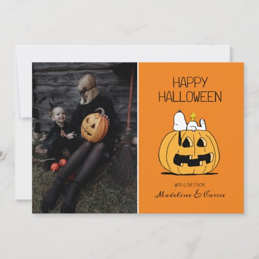 Cartes Pour Fêtes Annuelles cacahuètes | Joyeux Halloween Snoopy & Jack O'Lant (Devant)