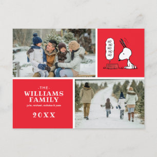 Cartes Pour Fêtes Annuelles Cacahuètes   Plat de nourriture Ho Ho Ho de Snoopy