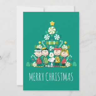Cartes Pour Fêtes Annuelles Cacahuètes Sapin de Noël à la menthe poivrée