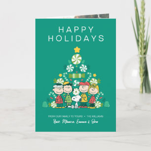 Cartes Pour Fêtes Annuelles Cacahuètes Sapin de Noël à la menthe poivrée