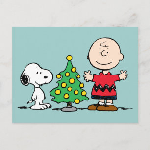 Cartes Pour Fêtes Annuelles cacahuètes Snoopy & Charlie Arbre de Noël Brown