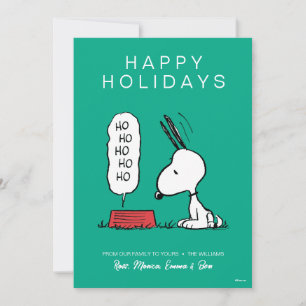 Cartes Pour Fêtes Annuelles Cacahuètes   Snoopy Ho Ho Ho Gamelle